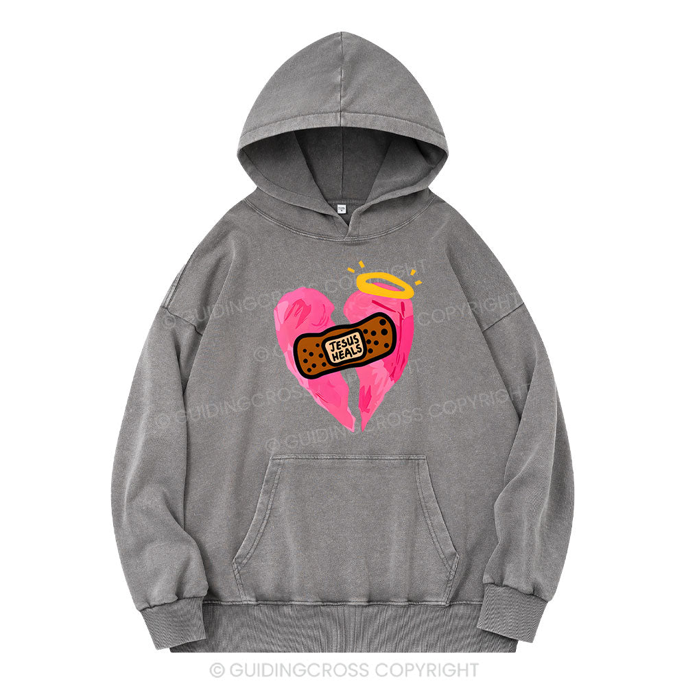 Jesus Heals Christian Washed Hoodie
