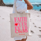 Faith Over Fear Christian Canvas Tote Bag