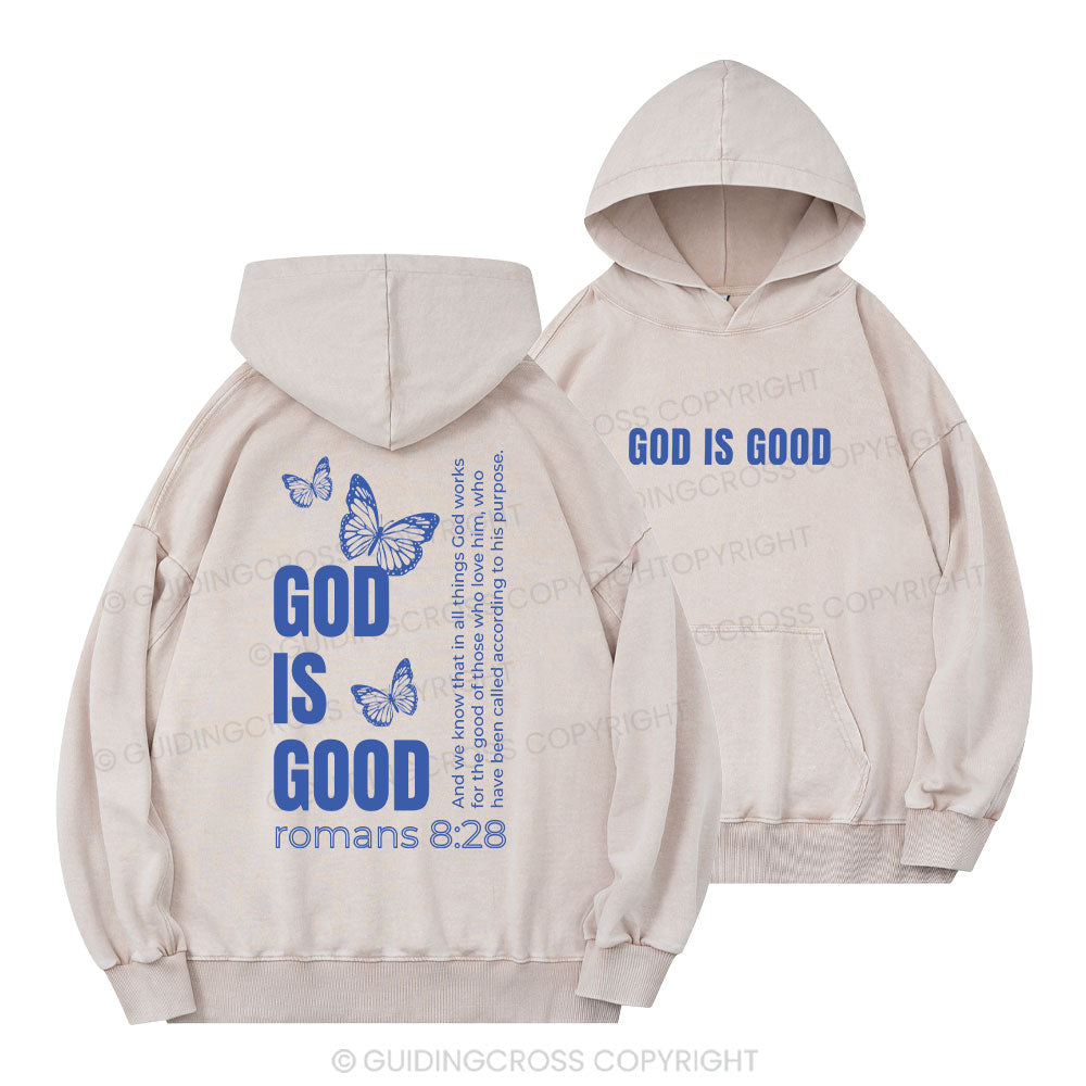God Is Good Christian Washed Hoodie