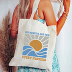 His Mercies Are New Every Morning Christian Canvas Tote Bag