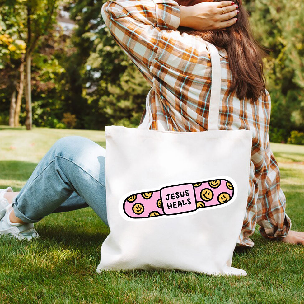 Jesus Heals Christian Canvas Tote Bag