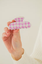Daisy Checked Claw Clip