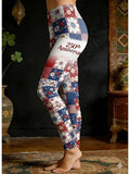 Ladies' Daily American 1776-2026 Founding Anniversary Celebration Printed Tight Yoga Pants