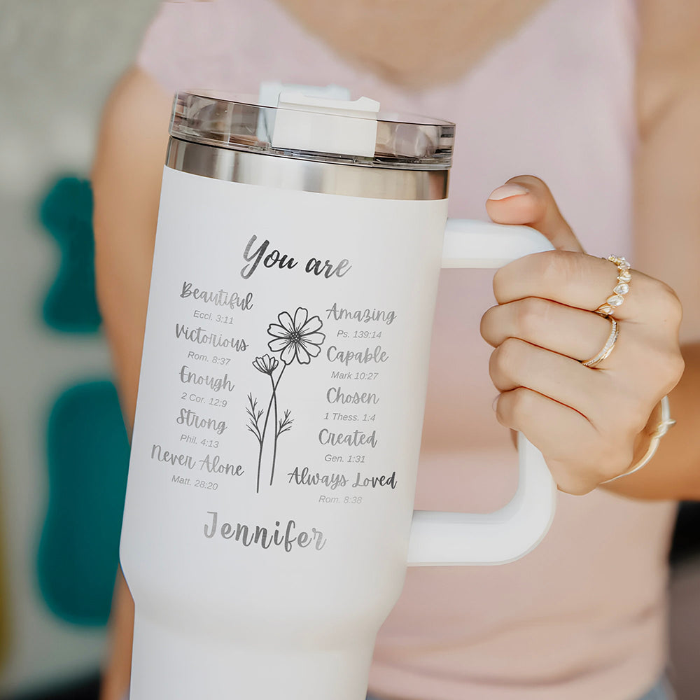 Personalized Birth Flower 40OZ Tumbler