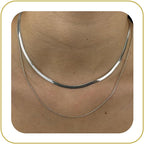 Tewiky Layered Necklaces for Women Non Tarnish- Chunky 14k Gold Plated Herringbone/Snake/Rope/Box/Cuban Link Chain for Women Waterproof Layering Stack Choker Necklace Trendy Dainty Tarnish Free Jewelry Set