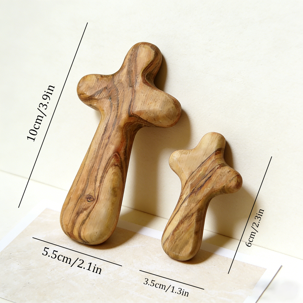 Personalized Handcrafted Olive Wood Christian Comfort Prayer Cross