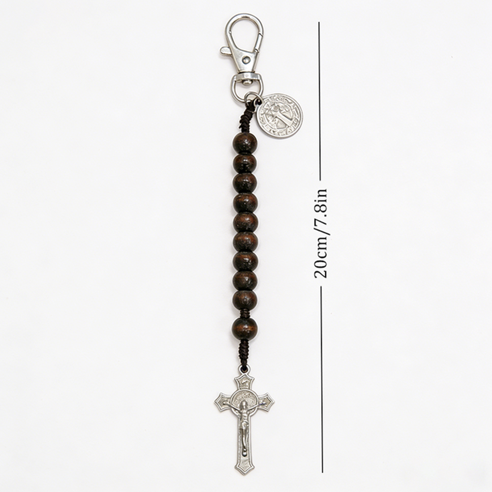 Christian Cross Rosary Keychain for Prayer and Blessing