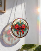 Christmas Bow Light Suncatcher-Acrylic Window Art