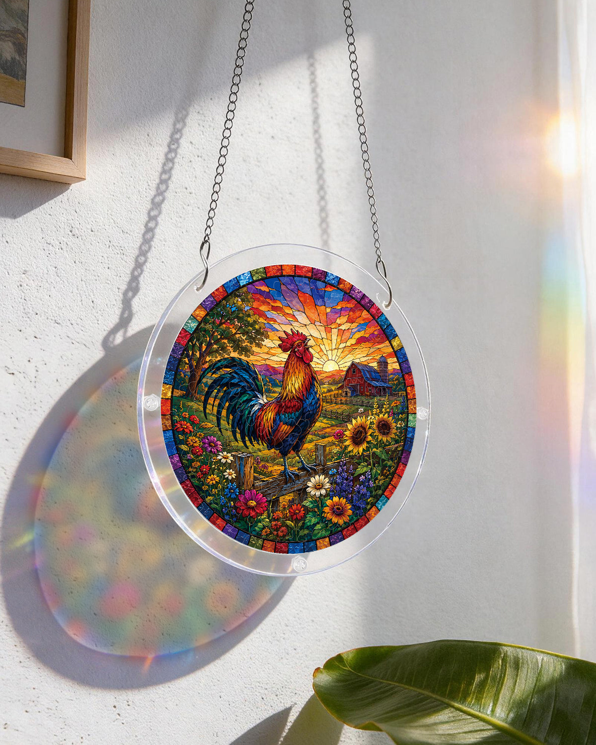Sunrise Rooster Light Suncatcher-Acrylic Window Art