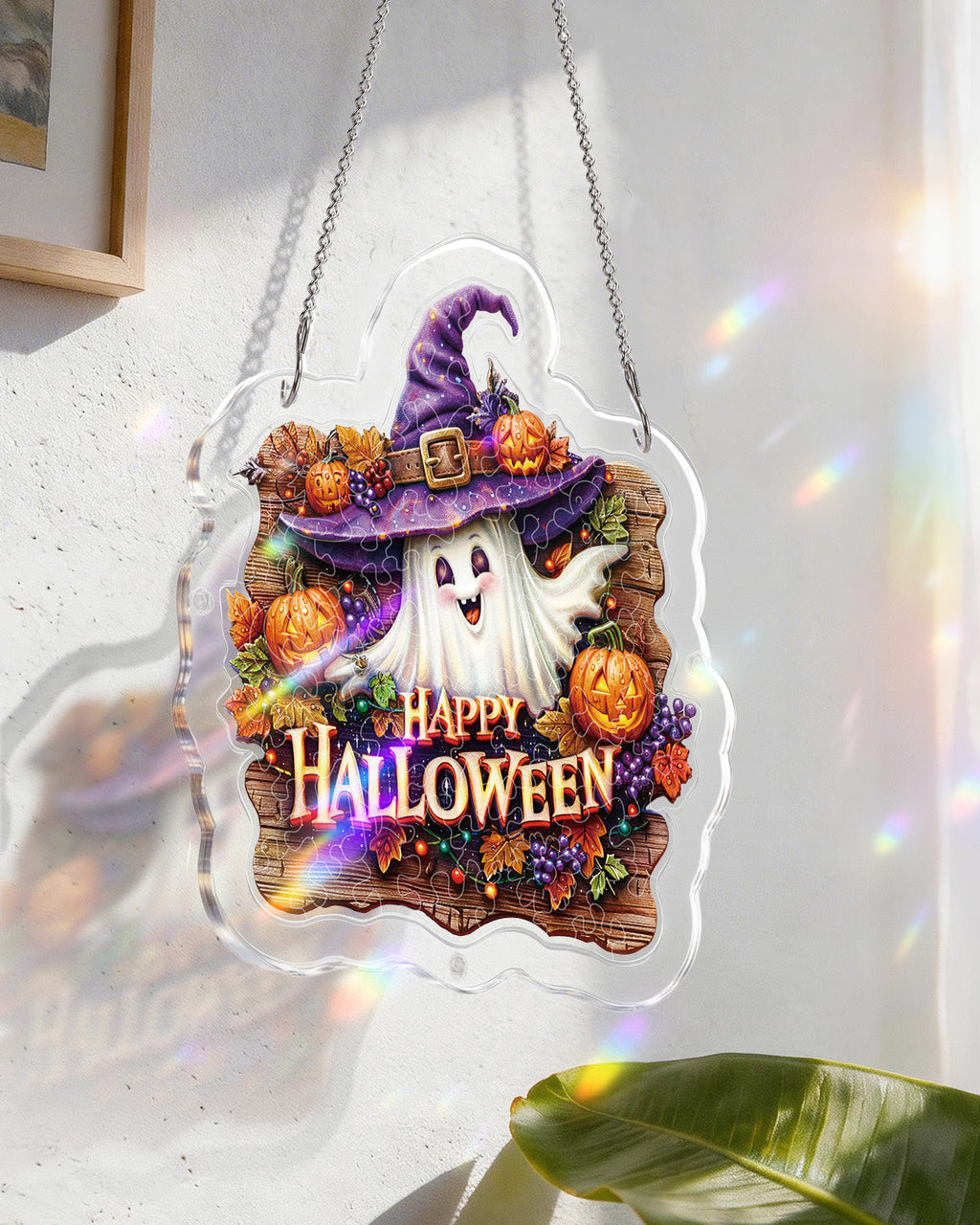 Halloween Ghost Light Suncatcher-Acrylic Window Art
