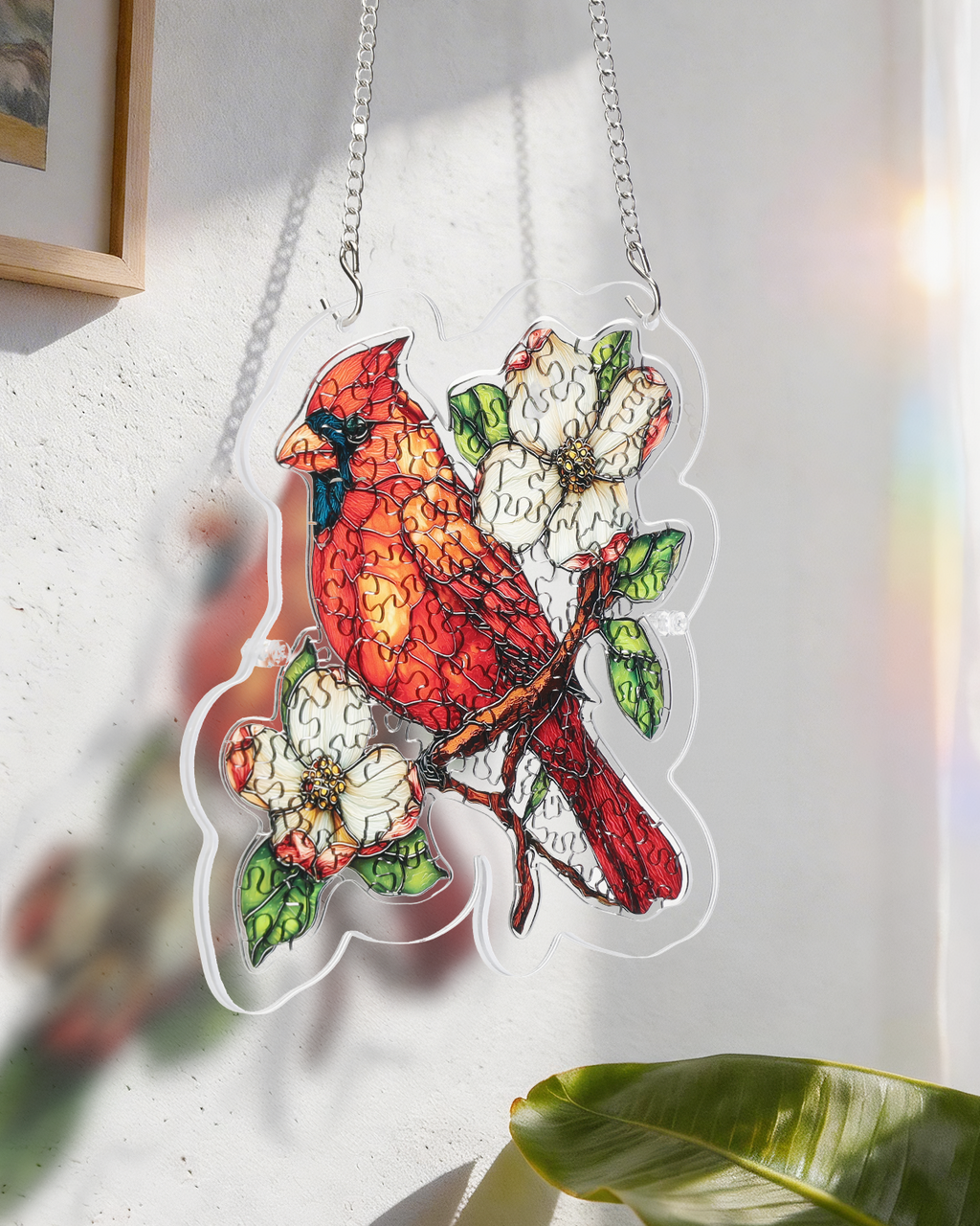 Magnolia Cardinal Light Suncatcher-Acrylic Window Art