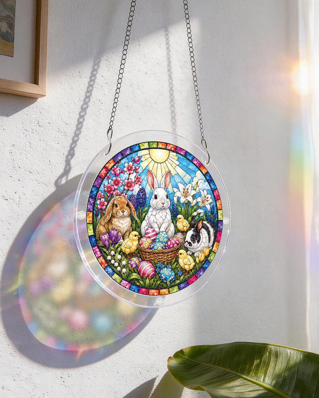 Spring Bunny Garden Light Suncatcher-Acrylic Window Art