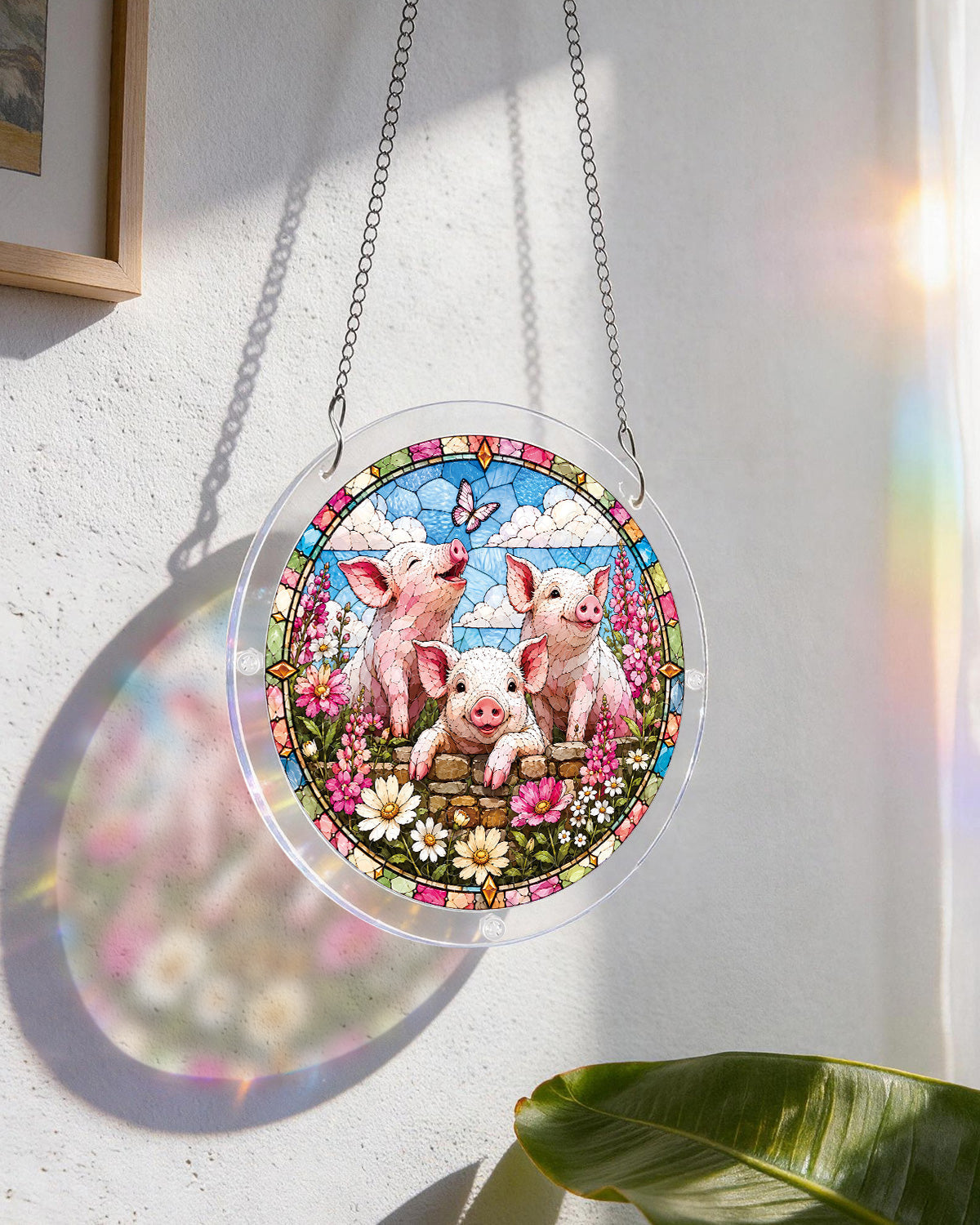 Meadow Piglets Light Suncatcher-Acrylic Window Art