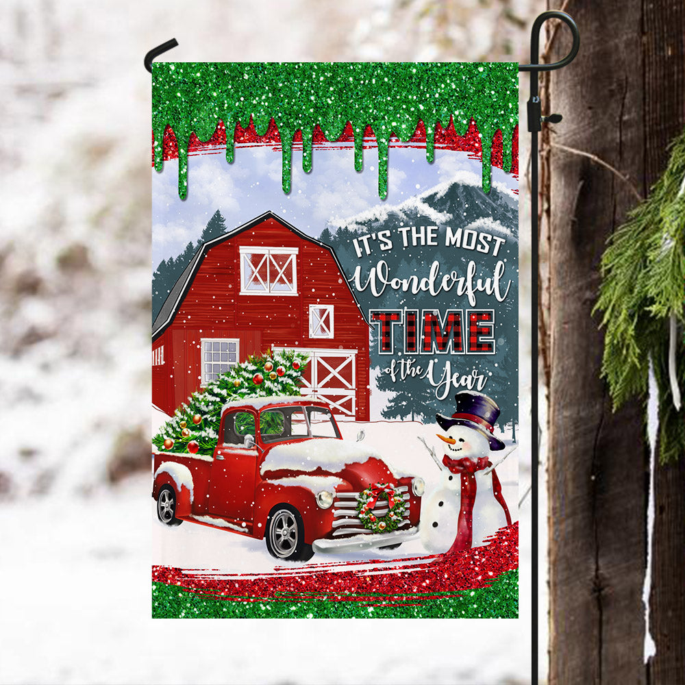 It¡¯s The Most Wonderful Time Of The Year Christmas Flag