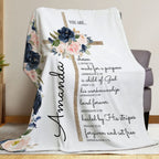 Personalized Your Are Bible Verse Floral Blanket