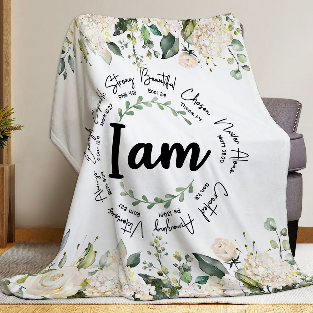 I Am Inspiration Christian Bible Verse Blanket