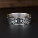 Jerusalem Cross Christian Sterling Silver Band Ring