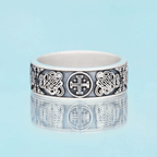 Jerusalem Cross Christian Sterling Silver Band Ring