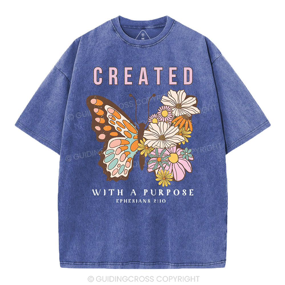 Created With A Purpose Christian Washed T-Shirt