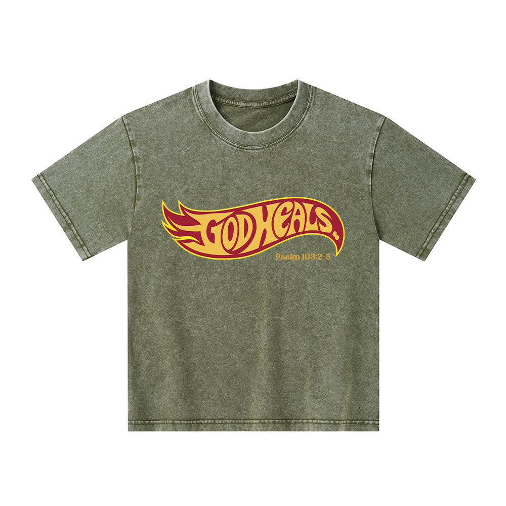 God Heals Kid Washed T-Shirt