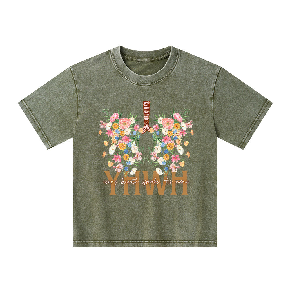 YHWH Floral Kid Washed T-Shirt