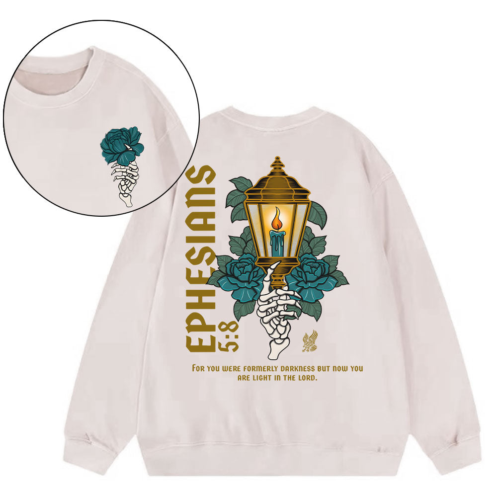 For You Were Formerly Darkness Christian Washed Sweatshirt