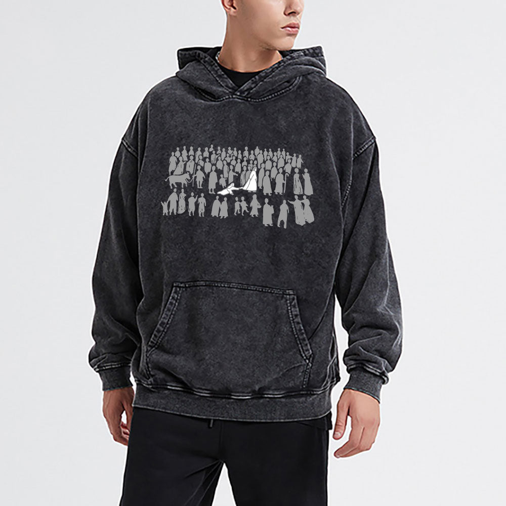 By His Wounds Christian Washed Hoodie