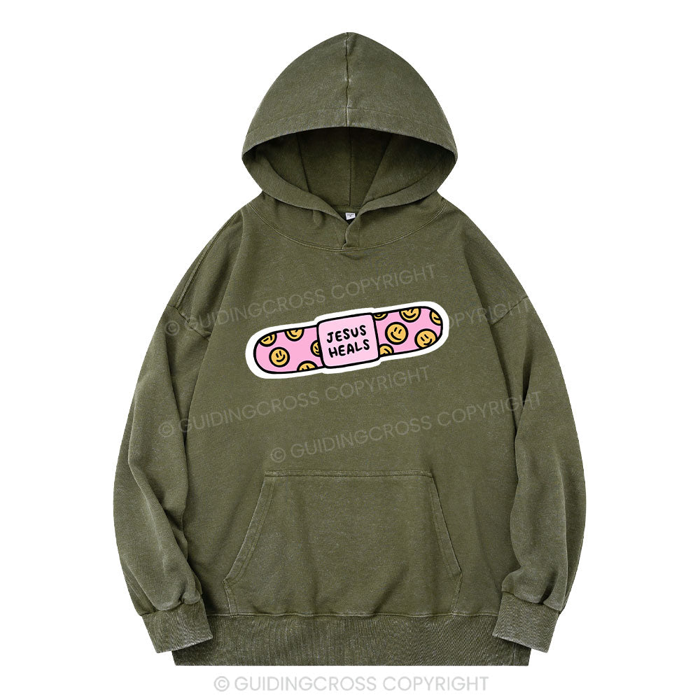 Jesus Heals Christian Washed Hoodie