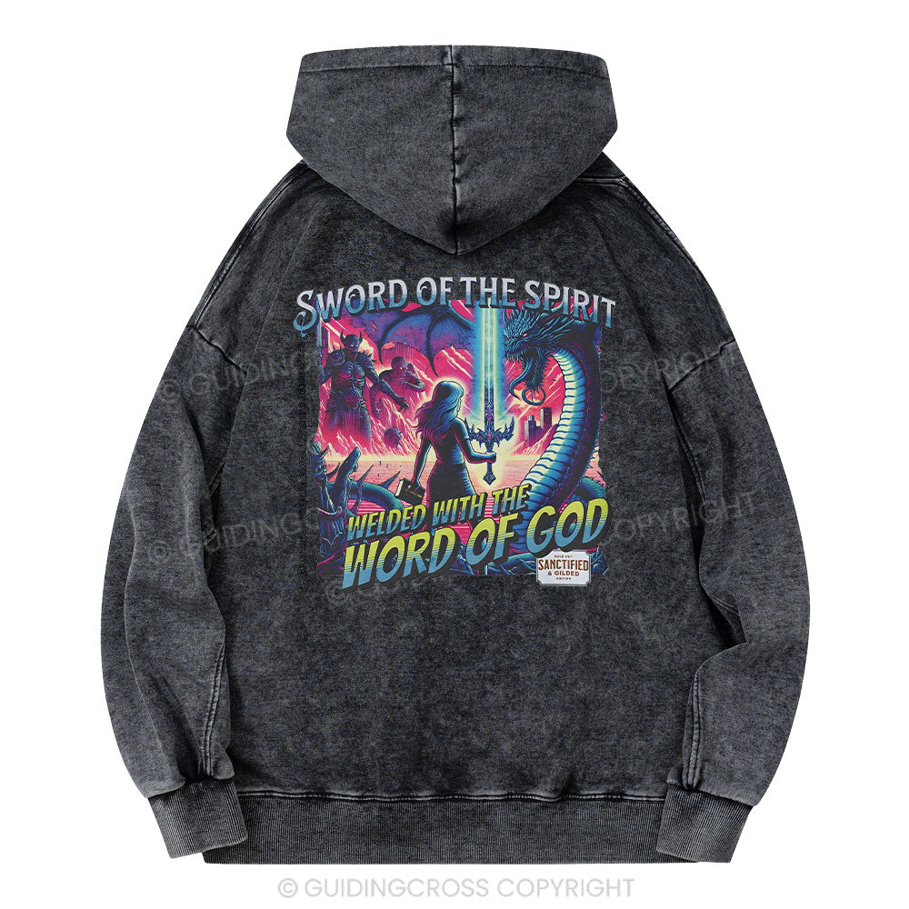 Sword Of The Spirit Christian Washed Hoodie