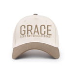 Grace Lest Any Should Boast Christian Trucker Hat