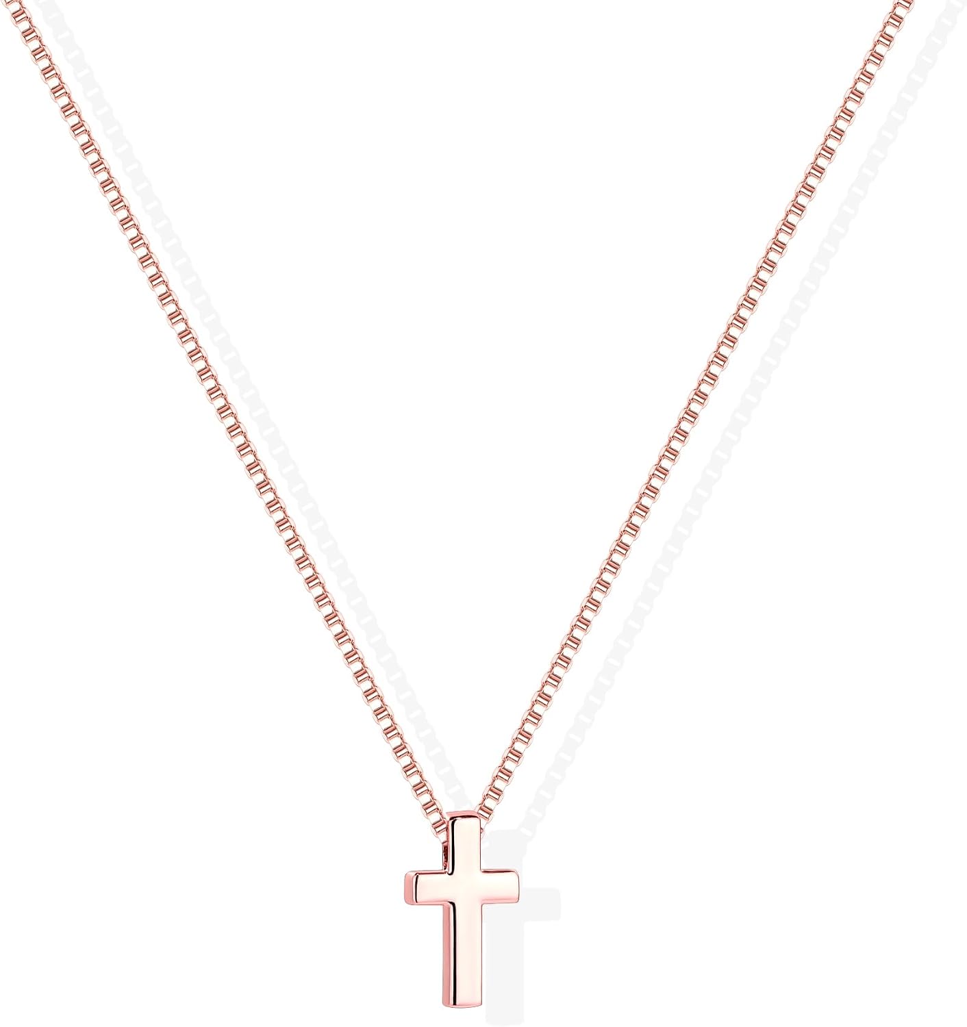 Poxtex Cross Necklace for Women Teen Girls, Dainty 14K Gold Silver Plated Cross Choker Jewelry Non Tarnish Waterproof Cute Simple Small Necklace Christian Baptism Religious Faith Jewelry Gifts