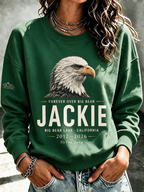 Women'S Forever Over Big Bear, Fly Free Jackie Printed Round Neck Sports Shirt
