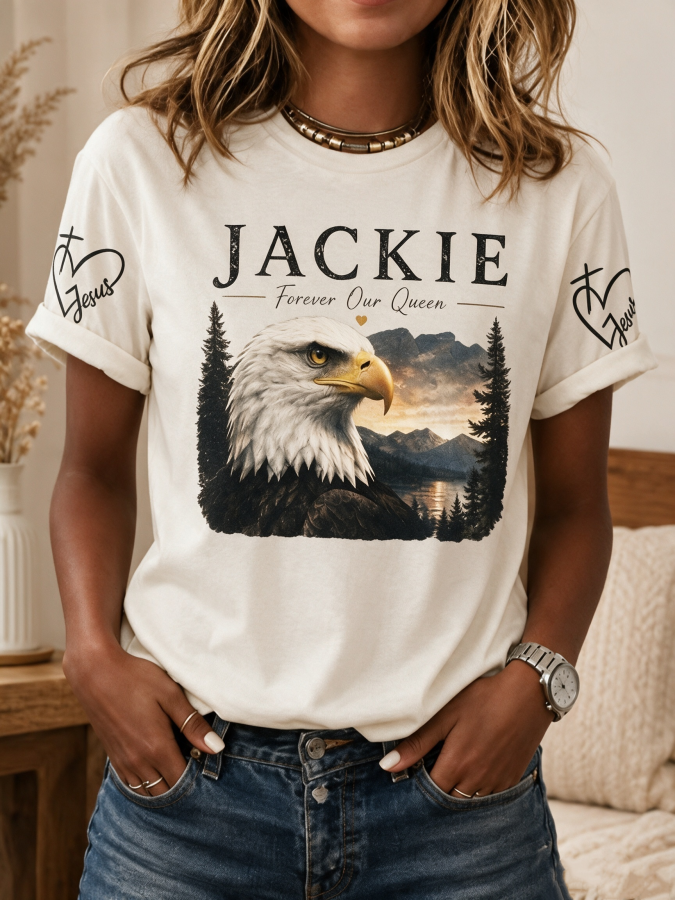 Women'S Forever Over Big Bear, Fly Free Jackie Printed Casual Top
