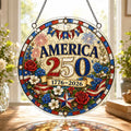 America 250th Anniversary Acrylic Puzzle Hanging Ornament â€?1776â€?026 Patriotic Stained Glass Style Window Decor