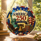 America 250 Acrylic Puzzle Hanging Ornament â€?1776â€?026 Patriotic Suncatcher Window Decoration
