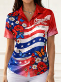 Women's American Founding 250th Anniversary Art Print Short-Sleeved Shirt