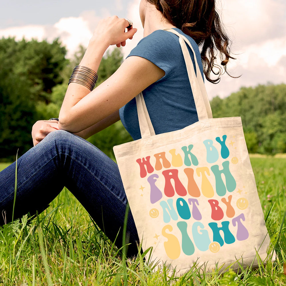 Walk by Faith Not by Sight Canvas Tote Bag