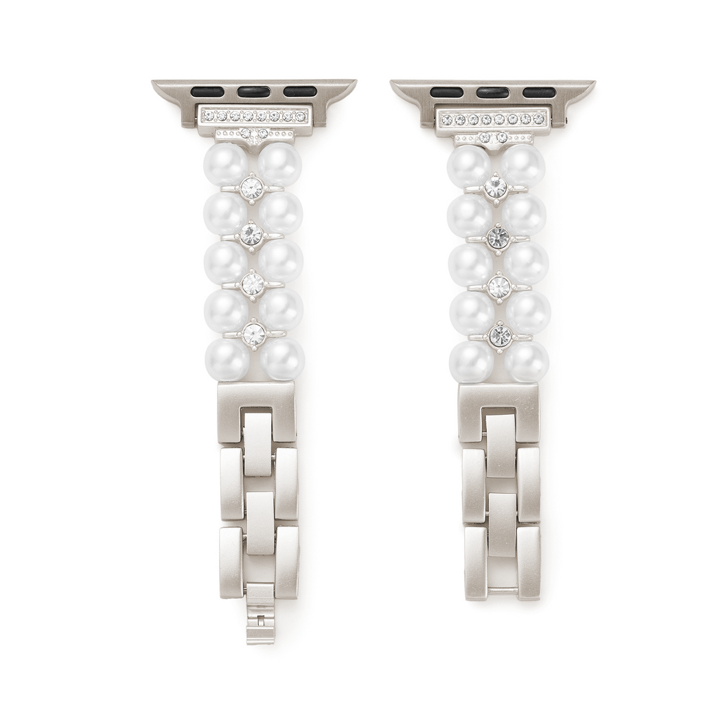 Pearl Rhinestone Metal Watch Band for Apple Watch
