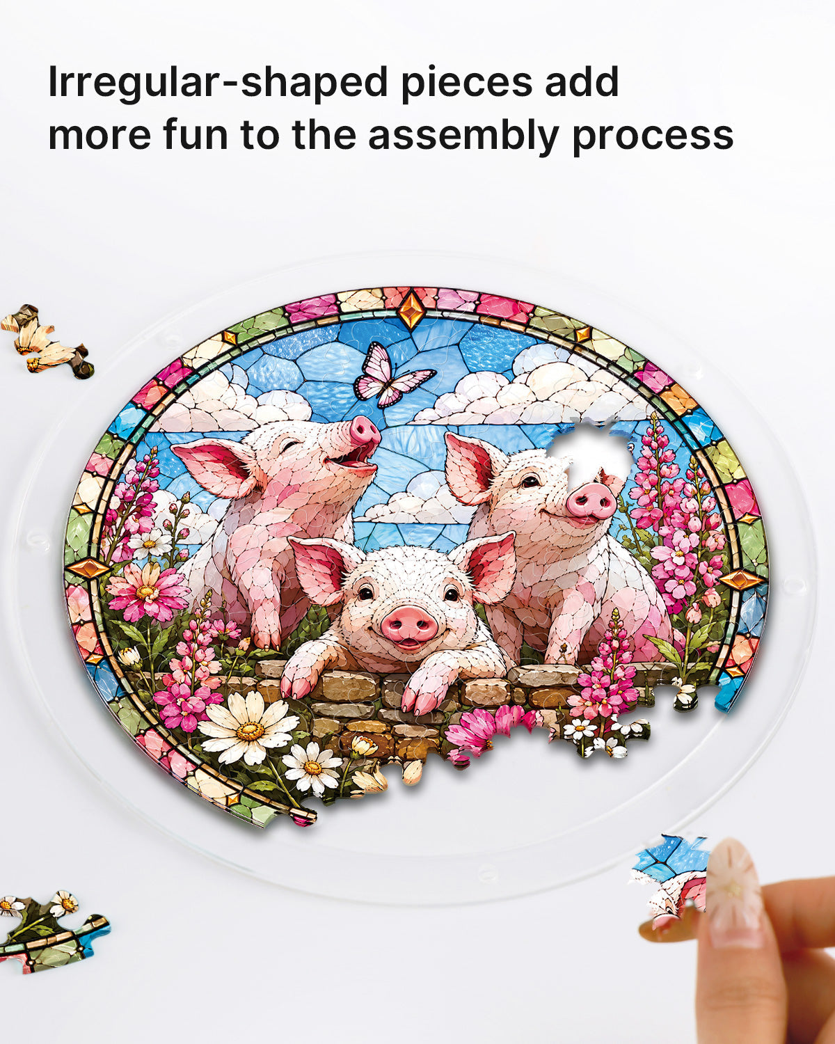 Meadow Piglets Light Suncatcher-Acrylic Window Art