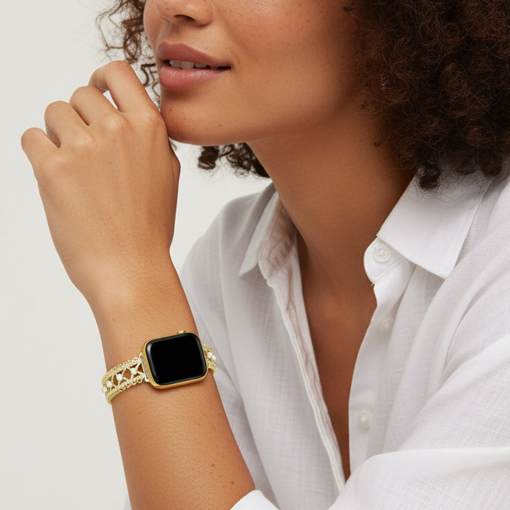 Lace-Inspired Pearl Watch Band for Apple Watch