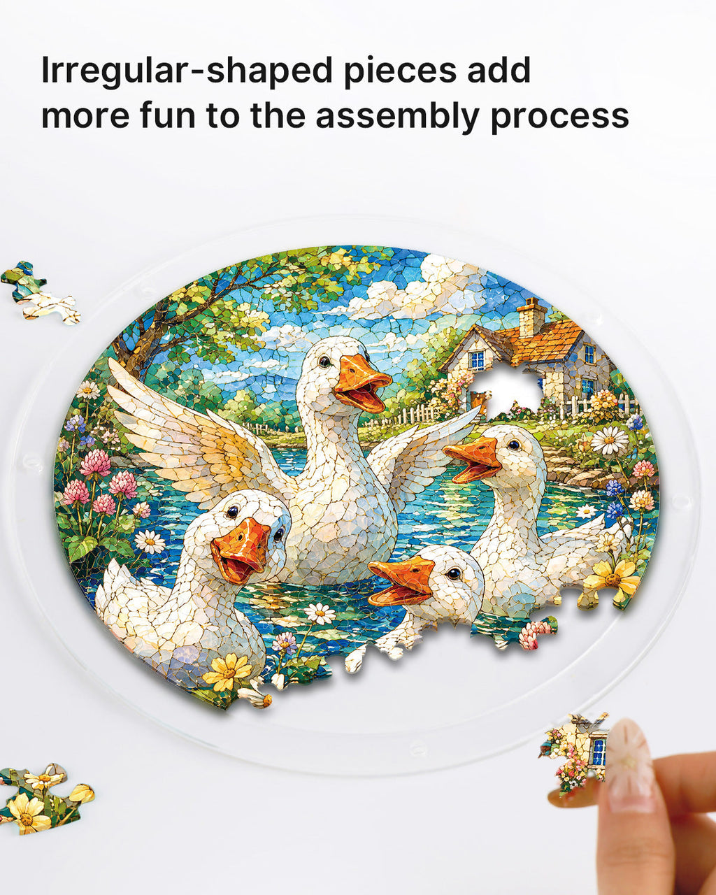 Lakeside Goose Garden Light Suncatcher-Acrylic Window Art