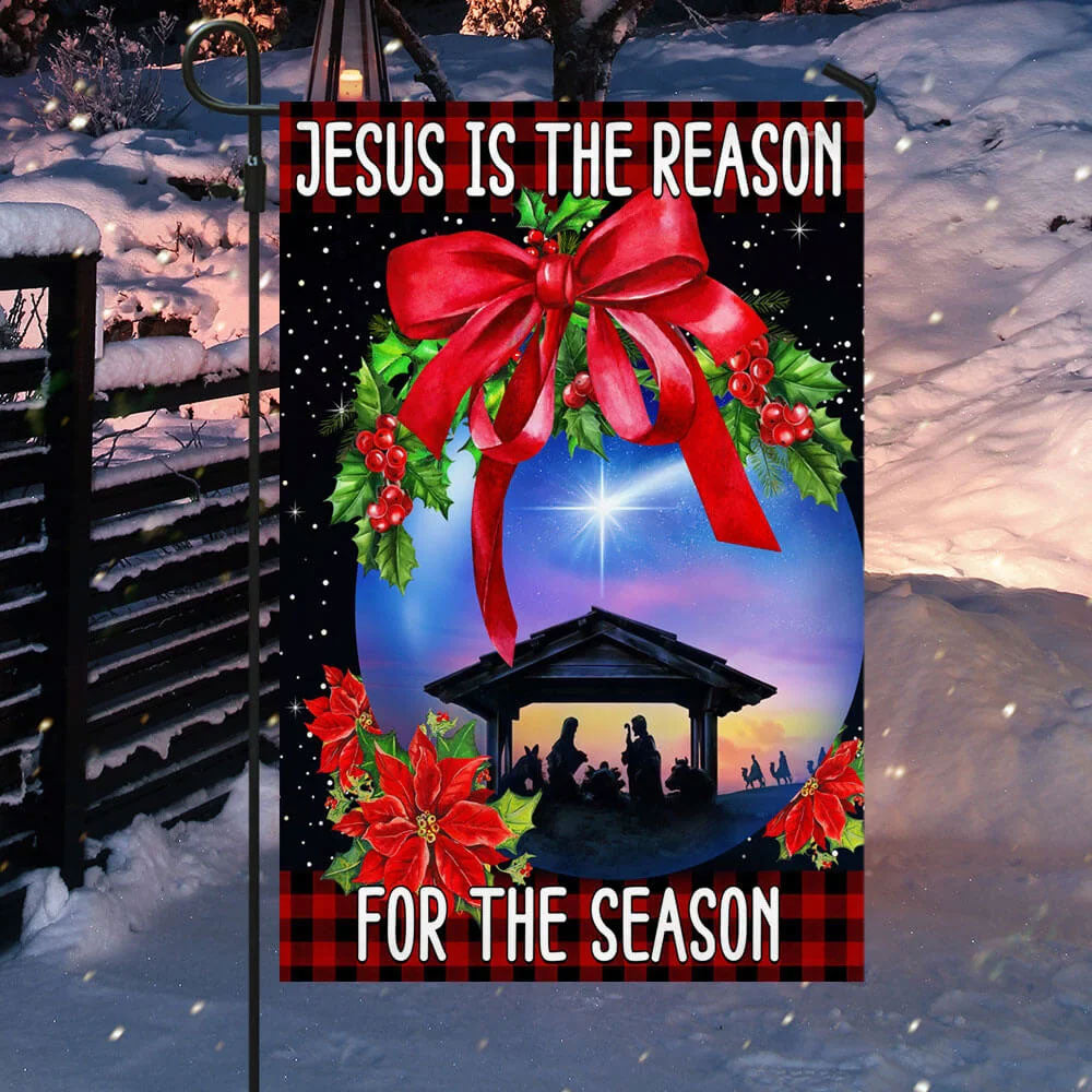 Jesus Is the Reason for the Season Christmas Flag