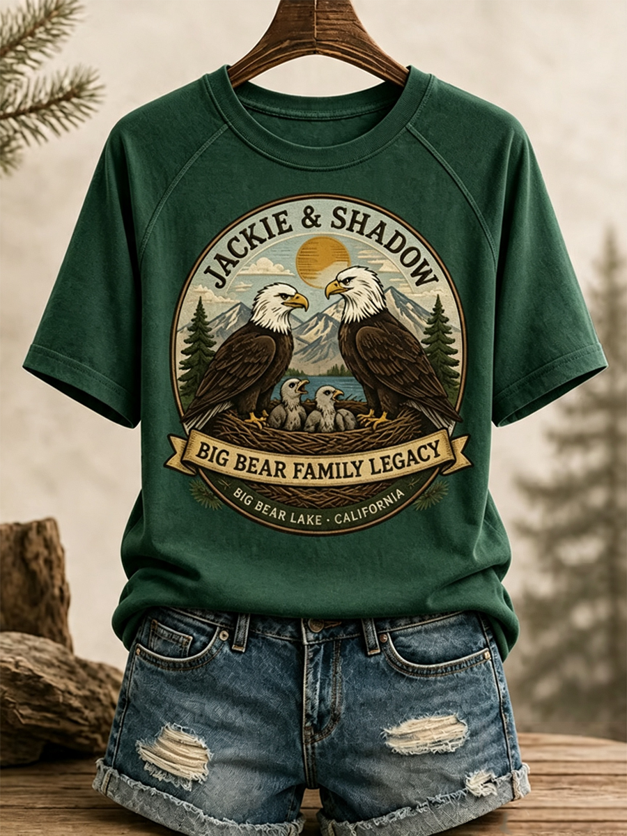 Women's Family Legacy Big Bear Lake California Wildlife Print T-shirt