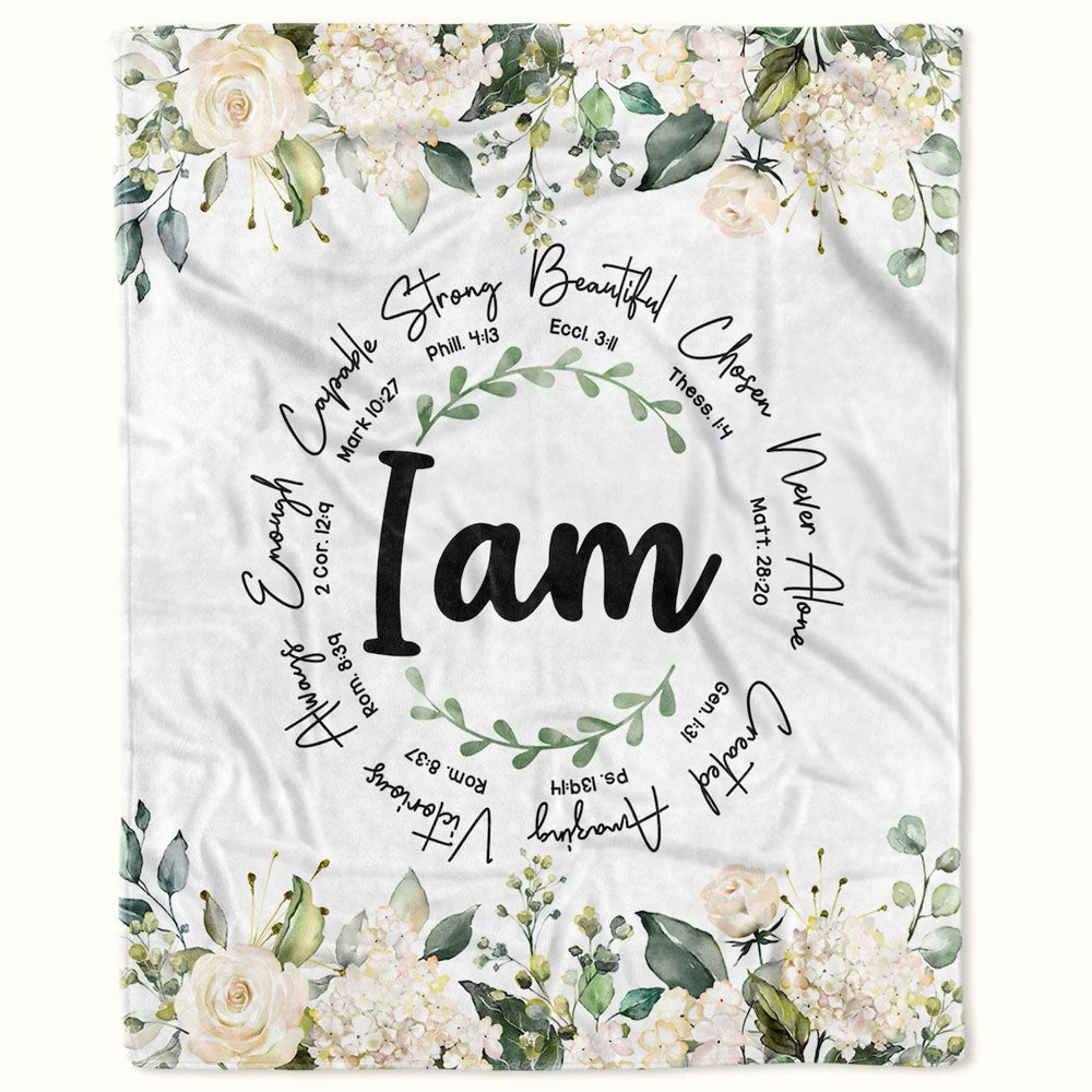 I Am Inspiration Christian Bible Verse Blanket
