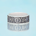 Handmade Cross Ring Christian Sterling Silver Band Ring
