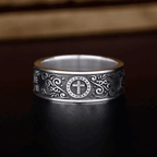 Handmade Cross Ring Christian Sterling Silver Band Ring