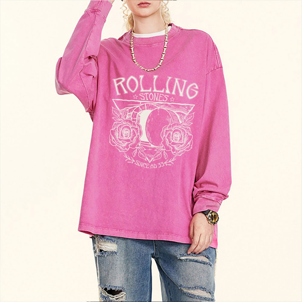 The Stone Was Rolled Away Retro Christian Washed Long Sleeve T-Shirt