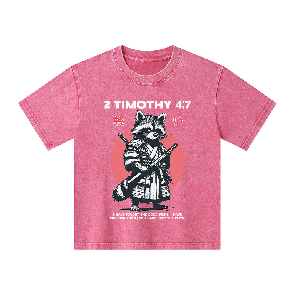 Fought The Good Fight Raccoon Kid Washed T-Shirt