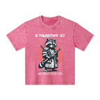 Fought The Good Fight Raccoon Kid Washed T-Shirt