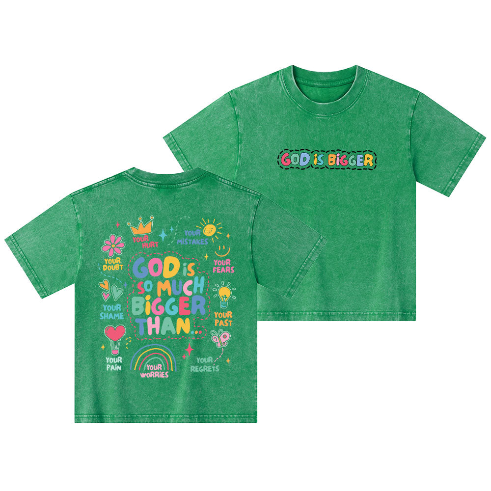 God Is Bigger Kid Washed T-Shirt